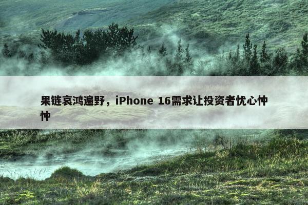 果链哀鸿遍野，iPhone 16需求让投资者忧心忡忡