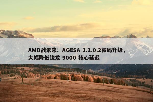 AMD战未来：AGESA 1.2.0.2微码升级，大幅降低锐龙 9000 核心延迟