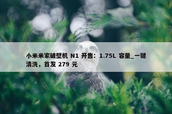 小米米家破壁机 N1 开售：1.75L 容量_一键清洗，首发 279 元