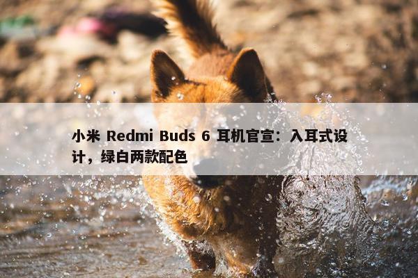 小米 Redmi Buds 6 耳机官宣：入耳式设计，绿白两款配色