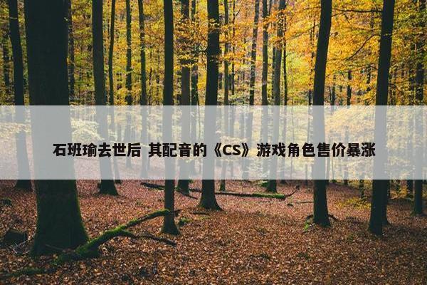 石班瑜去世后 其配音的《CS》游戏角色售价暴涨