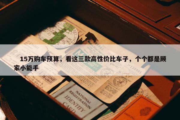 　15万购车预算，看这三款高性价比车子，个个都是顾家小能手