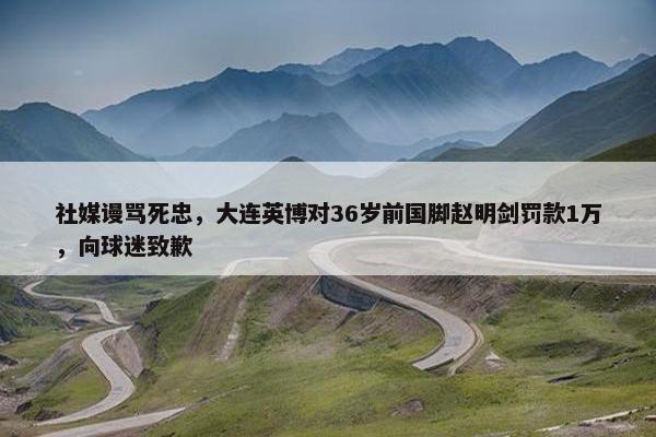 社媒谩骂死忠，大连英博对36岁前国脚赵明剑罚款1万，向球迷致歉