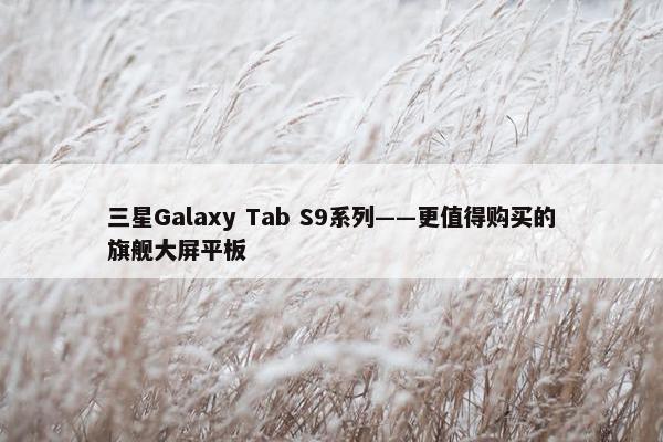 三星Galaxy Tab S9系列——更值得购买的旗舰大屏平板