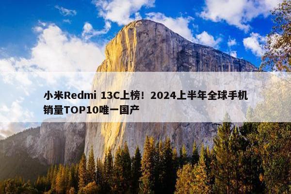 小米Redmi 13C上榜！2024上半年全球手机销量TOP10唯一国产