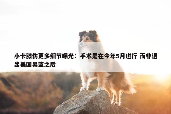 小卡膝伤更多细节曝光：手术是在今年5月进行 而非退出美国男篮之后