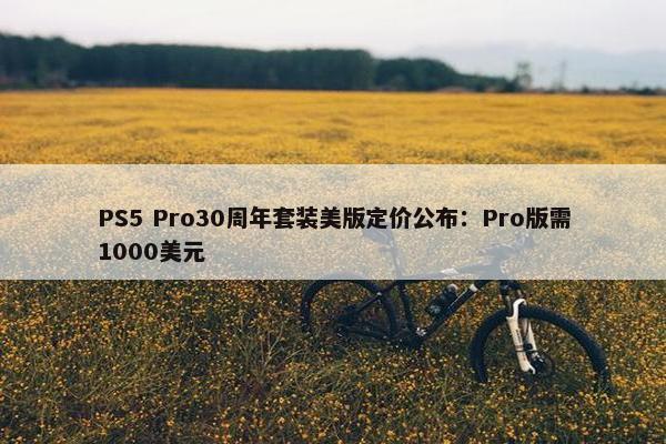 PS5 Pro30周年套装美版定价公布：Pro版需1000美元