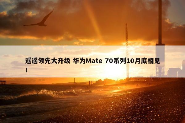 遥遥领先大升级 华为Mate 70系列10月底相见！