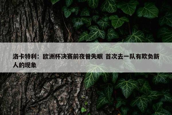 洛卡特利：欧洲杯决赛前夜曾失眠 首次去一队有欺负新人的现象