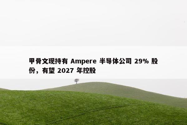 甲骨文现持有 Ampere 半导体公司 29% 股份，有望 2027 年控股