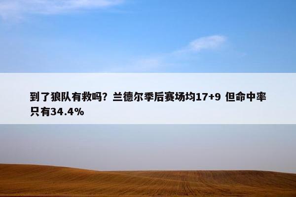 到了狼队有救吗？兰德尔季后赛场均17+9 但命中率只有34.4%