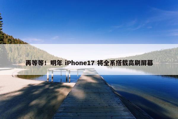 再等等！明年 iPhone17 将全系搭载高刷屏幕