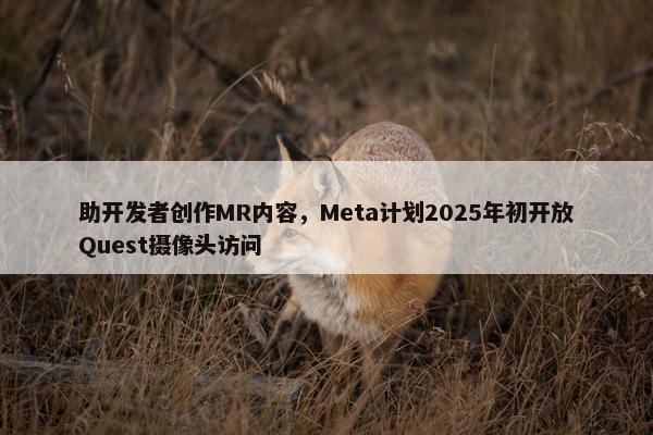 助开发者创作MR内容，Meta计划2025年初开放Quest摄像头访问