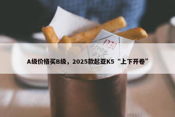 A级价格买B级，2025款起亚K5“上下开卷”