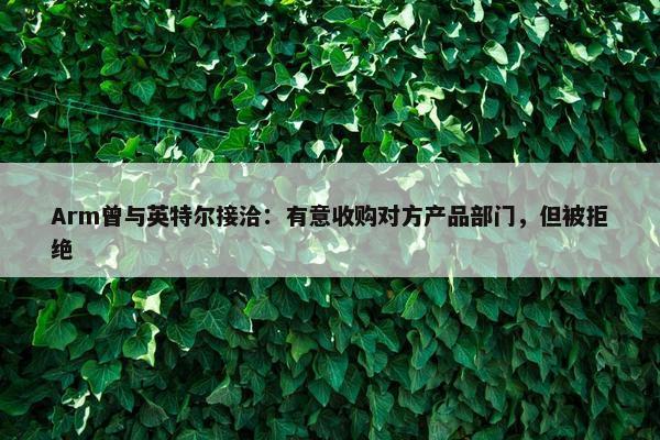 Arm曾与英特尔接洽：有意收购对方产品部门，但被拒绝