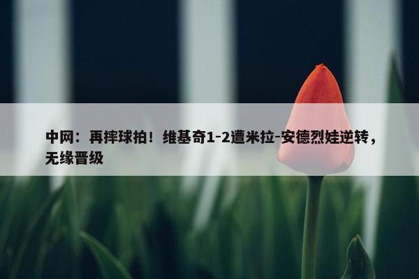 中网：再摔球拍！维基奇1-2遭米拉-安德烈娃逆转，无缘晋级