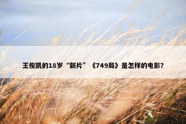 王俊凯的18岁“新片”《749局》是怎样的电影？