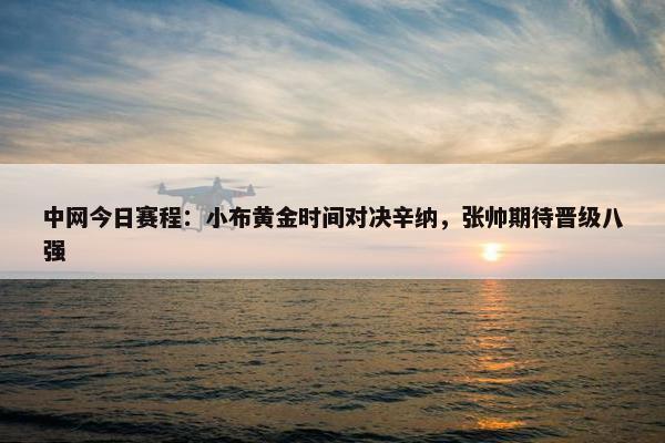 中网今日赛程：小布黄金时间对决辛纳，张帅期待晋级八强