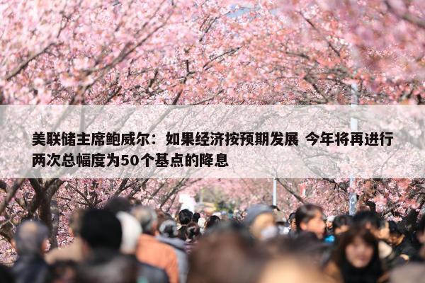 美联储主席鲍威尔：如果经济按预期发展 今年将再进行两次总幅度为50个基点的降息