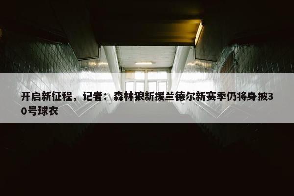 开启新征程，记者：森林狼新援兰德尔新赛季仍将身披30号球衣