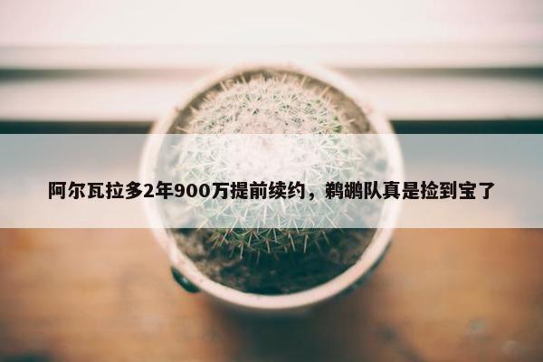 阿尔瓦拉多2年900万提前续约，鹈鹕队真是捡到宝了