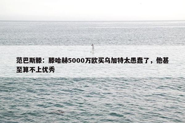 范巴斯滕：滕哈赫5000万欧买乌加特太愚蠢了，他甚至算不上优秀