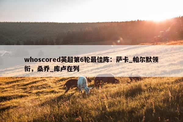 whoscored英超第6轮最佳阵：萨卡_帕尔默领衔，桑乔_库卢在列