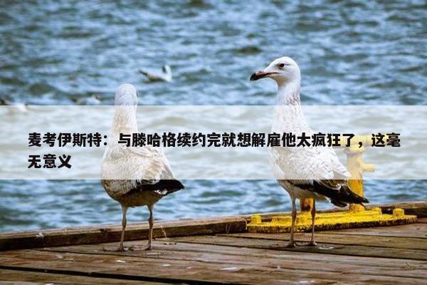 麦考伊斯特：与滕哈格续约完就想解雇他太疯狂了，这毫无意义