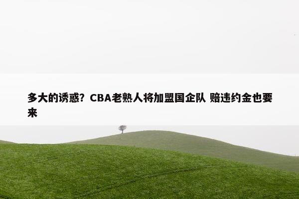 多大的诱惑？CBA老熟人将加盟国企队 赔违约金也要来