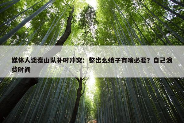 媒体人谈泰山队补时冲突：整出幺蛾子有啥必要？自己浪费时间