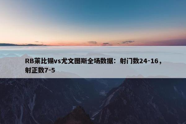 RB莱比锡vs尤文图斯全场数据：射门数24-16，射正数7-5