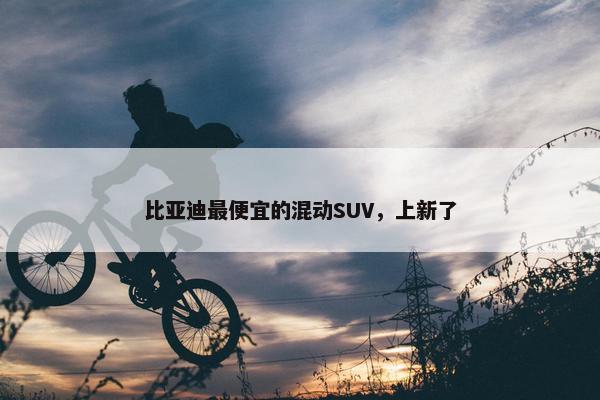 比亚迪最便宜的混动SUV，上新了