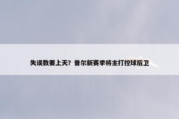 失误数要上天？普尔新赛季将主打控球后卫