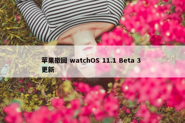 苹果撤回 watchOS 11.1 Beta 3 更新