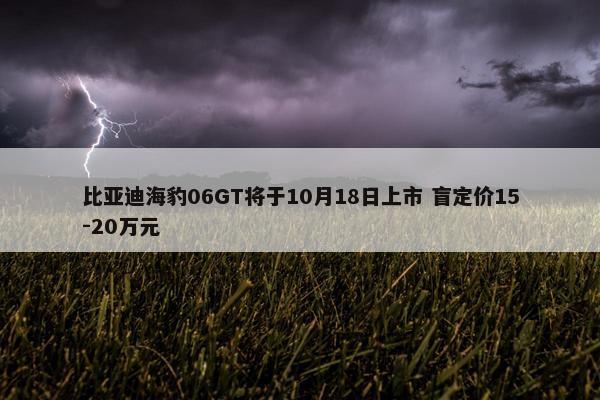 比亚迪海豹06GT将于10月18日上市 盲定价15-20万元