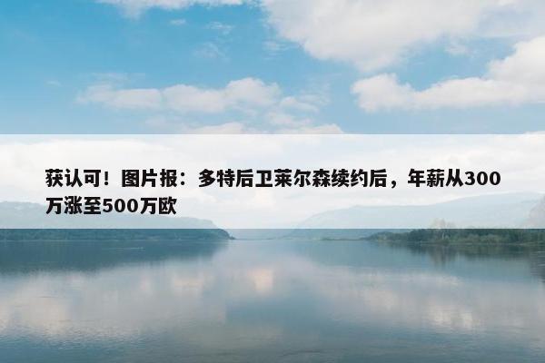 获认可！图片报：多特后卫莱尔森续约后，年薪从300万涨至500万欧