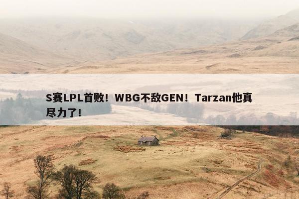 S赛LPL首败！WBG不敌GEN！Tarzan他真尽力了！