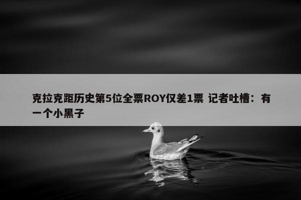 克拉克距历史第5位全票ROY仅差1票 记者吐槽：有一个小黑子