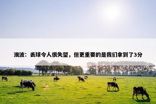 澳波：丢球令人很失望，但更重要的是我们拿到了3分