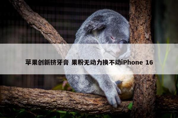 苹果创新挤牙膏 果粉无动力换不动iPhone 16