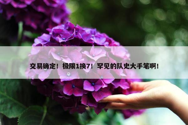 交易确定！极限1换7！罕见的队史大手笔啊！