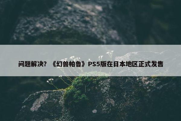 问题解决？《幻兽帕鲁》PS5版在日本地区正式发售