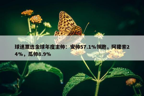 球迷票选金球年度主帅：安帅57.1%领跑，阿隆索24%，瓜帅8.9%