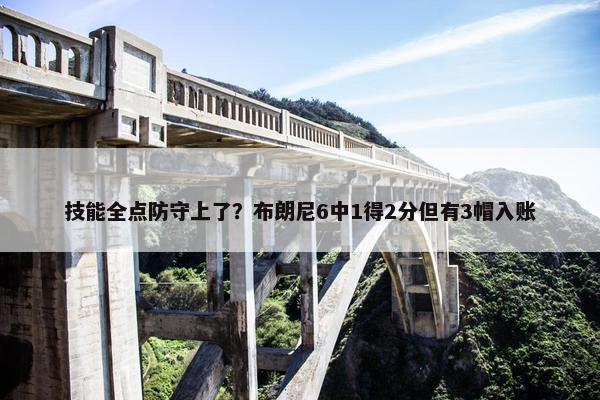 技能全点防守上了？布朗尼6中1得2分但有3帽入账