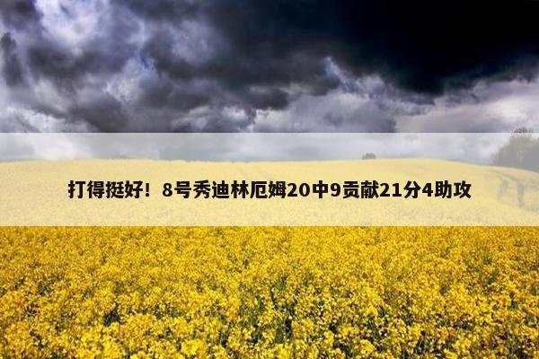 打得挺好！8号秀迪林厄姆20中9贡献21分4助攻