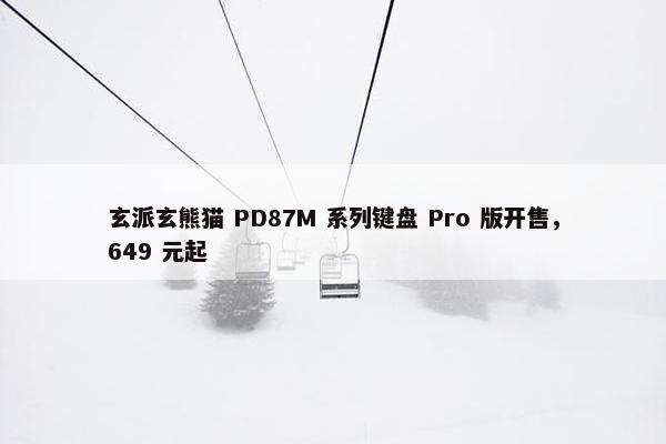 玄派玄熊猫 PD87M 系列键盘 Pro 版开售，649 元起