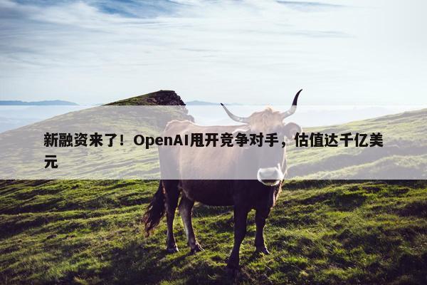 新融资来了！OpenAI甩开竞争对手，估值达千亿美元