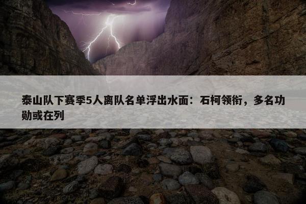 泰山队下赛季5人离队名单浮出水面：石柯领衔，多名功勋或在列