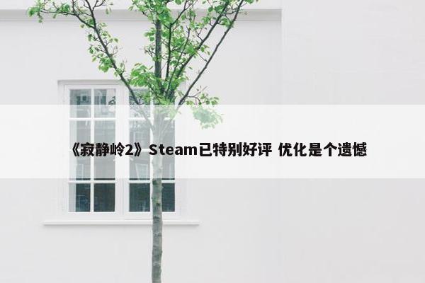 《寂静岭2》Steam已特别好评 优化是个遗憾