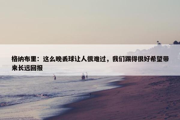 格纳布里：这么晚丢球让人很难过，我们踢得很好希望带来长远回报